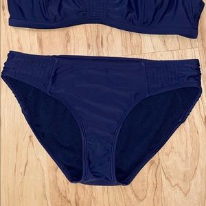 ATHLETA Dress Blue Smocked Bikini Bottoms